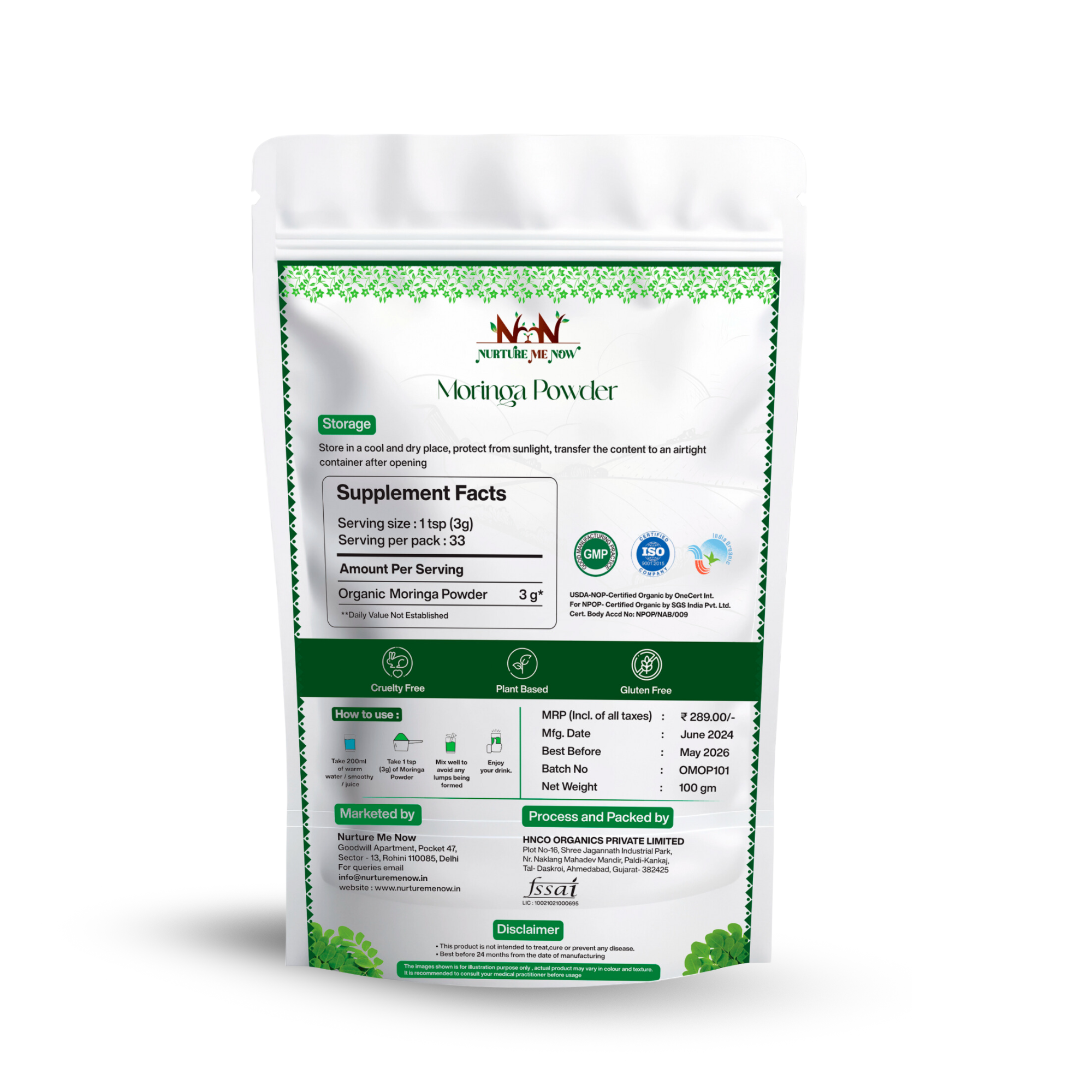 USDA Certified Moringa Powder 200gms