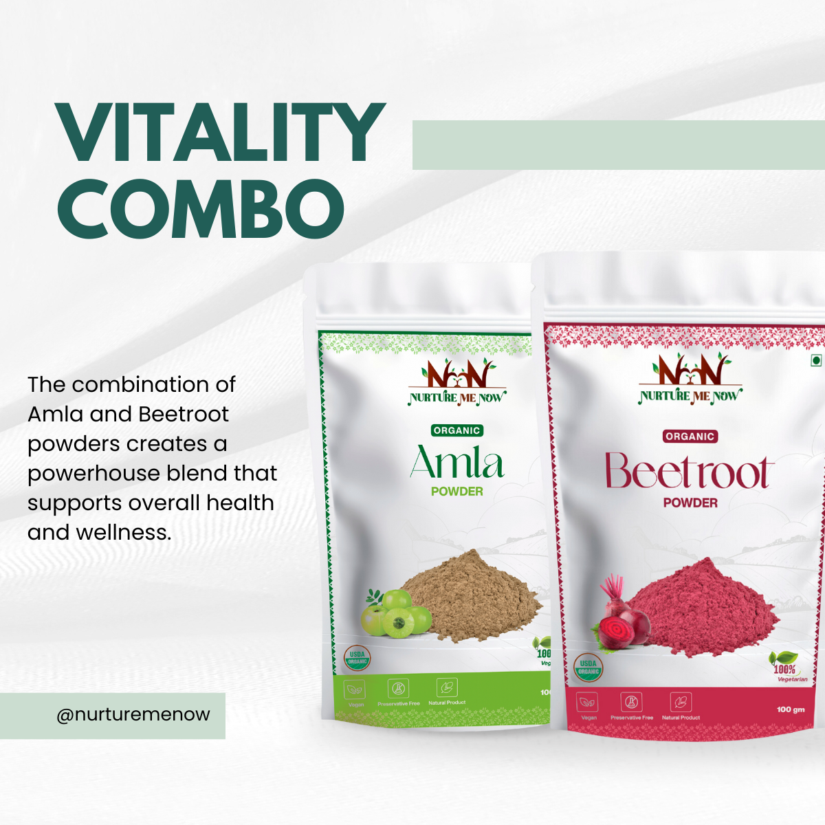 Organic Amla and Beetroot Powder: Vitality Combo