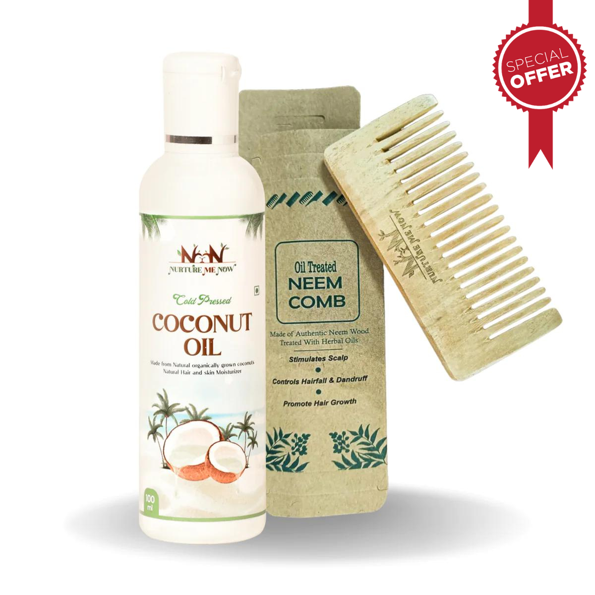 Neem Comb +Coconut Oil Combo