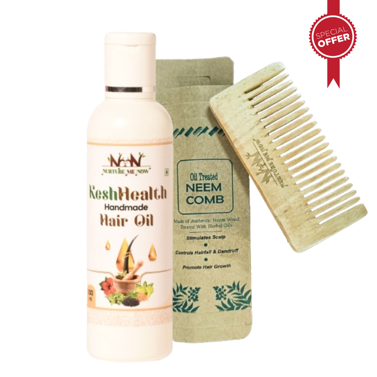 Neem Comb +Kesh health Hair Oil