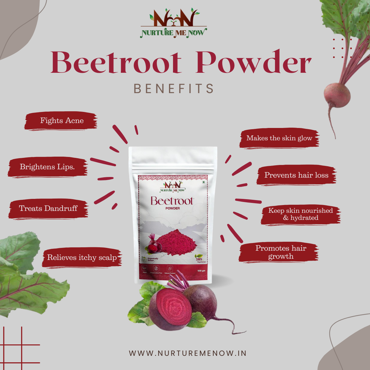 USDA Certified Organic Beetroot Powder 200 gm